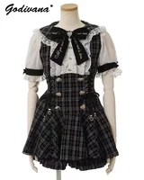 Japanese Mine Mass-Produced Short-Sleeve Shirt Dress Shorts Set Women Sweet Liz Doll