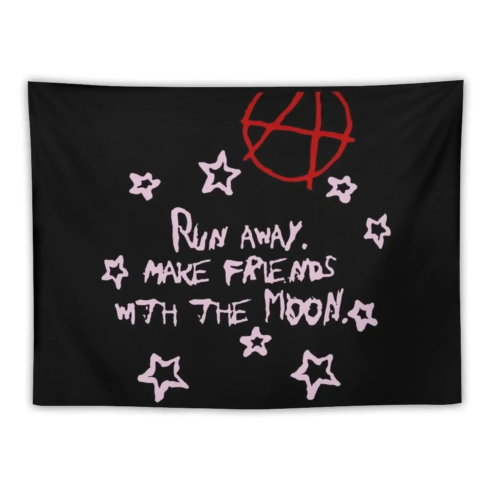 

LIL PEEP RUNAWAY MAKE FRIENDS WITH THE MOON Tapestry Home Decor Accessories Wall Mural Decoration Wall Tapestry