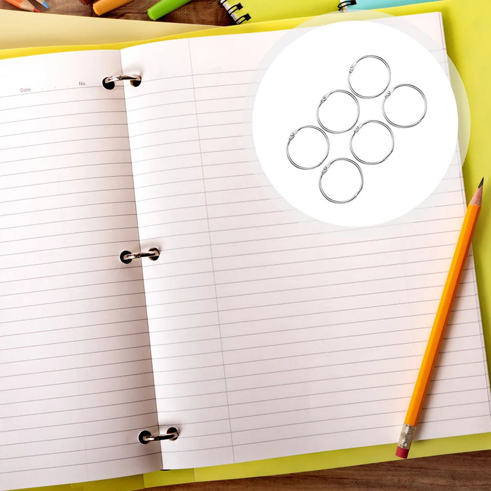 20 Pcs Ring Binder Key Clips Book Craft Rings Loose Leaf Binding Small Metal for Crafts