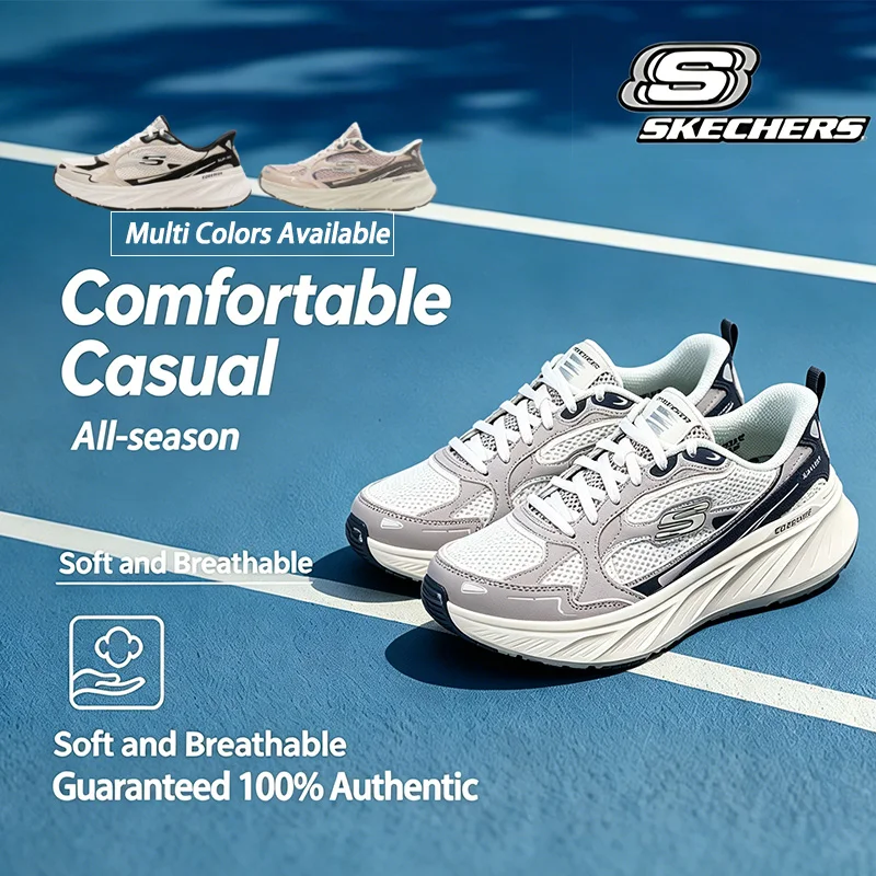 Skechers Ladies Fitness Walking Shoes Cushioned Breathable Light Wearproof Sports Sneakers 150650-Ofnv-NTBK-TPE