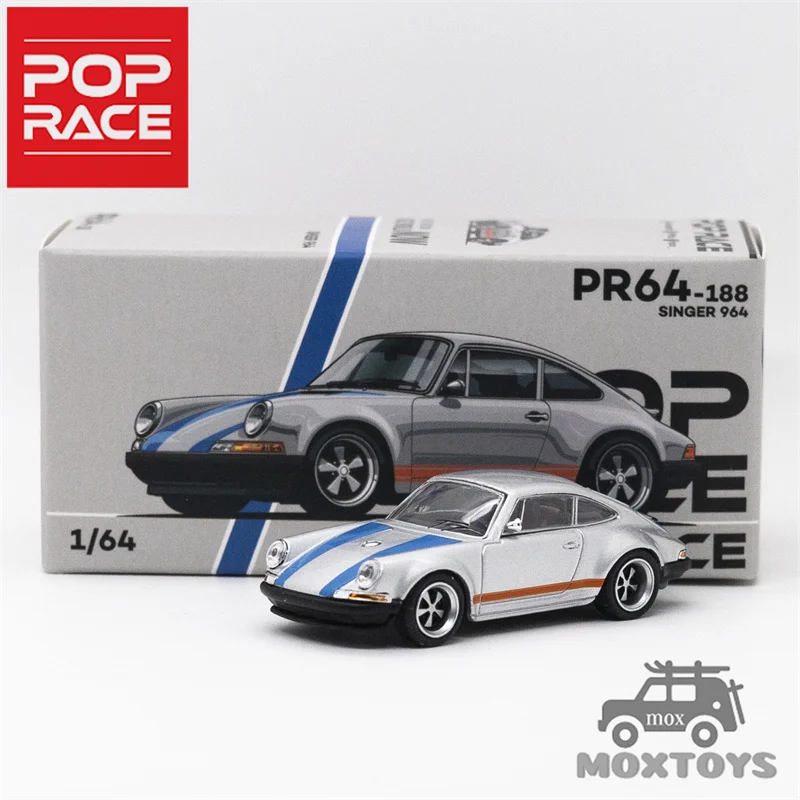 

Модель автомобиля POP RACE 1:64 SILVER/BLUE SINGER, литая под давлением