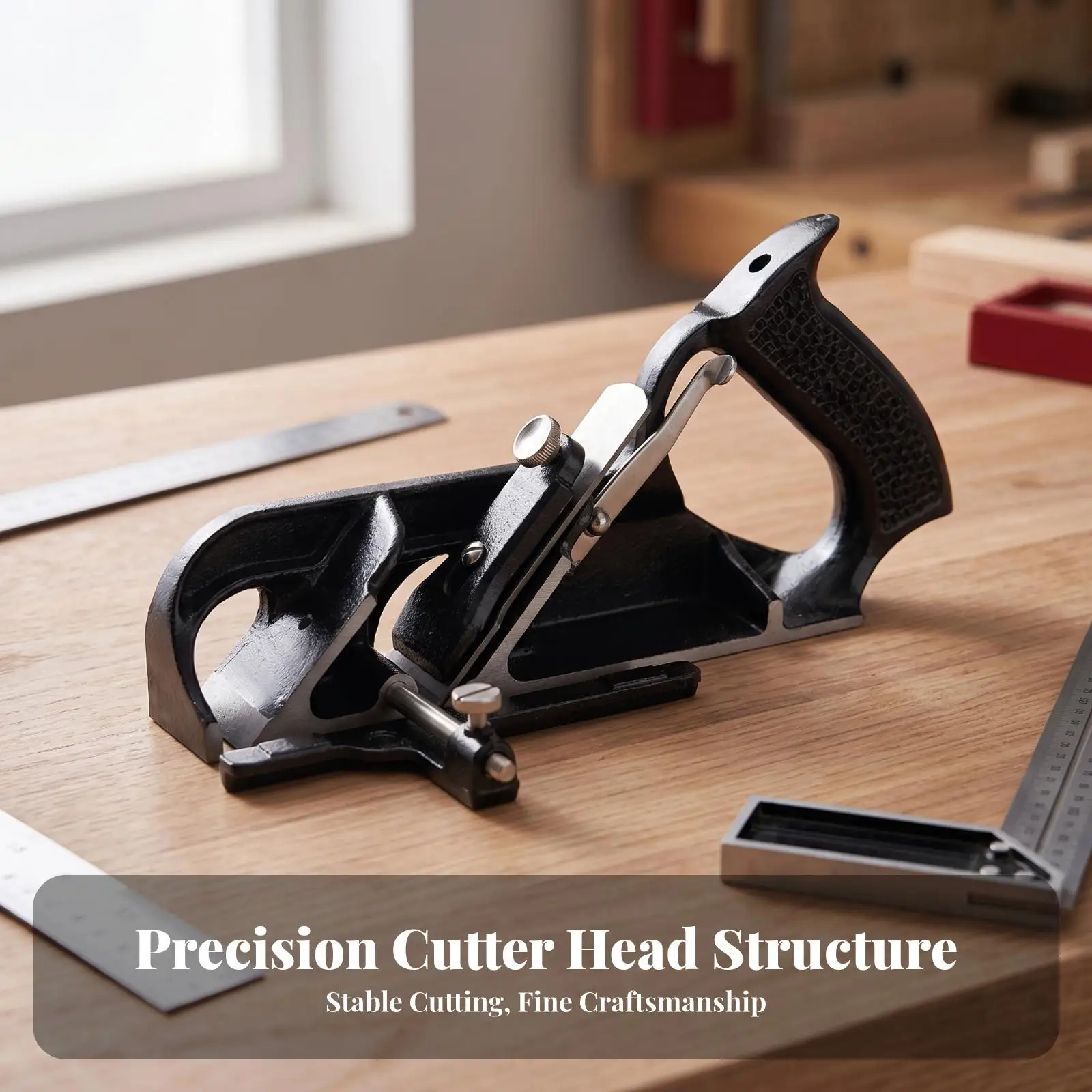 Woodworking Hand Planer Manual Grooving Plane Adjustable Fence Cast Iron Hand Plane Height Adjustment
