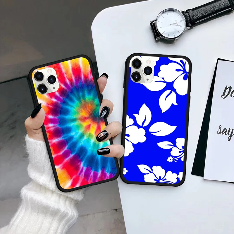 Colorful Tie Dye Rainbow Phone Case for IPhone 7 SE20 11 13 14 15 Pro Max 12 XR XS MAX X 8 Plus Silicone Soft Cover Matte Fundas