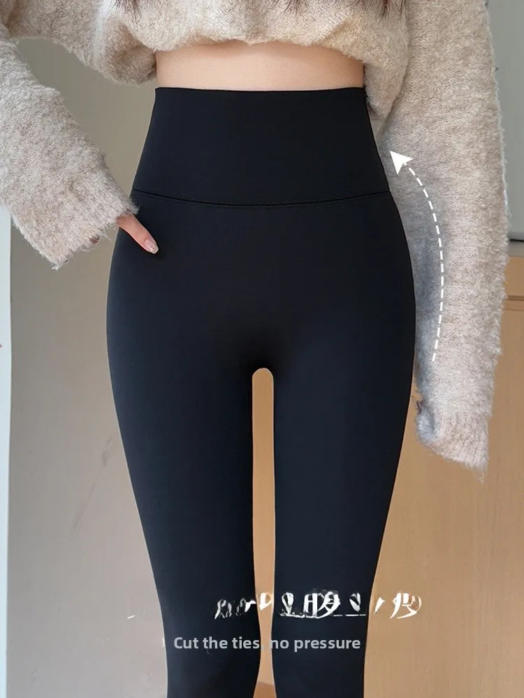 

Брюки для йоги с высокой талией на подкладке, женские осенне-зимние теплые брюки из овчины, облегающие, повседневные, восемнадцать orts