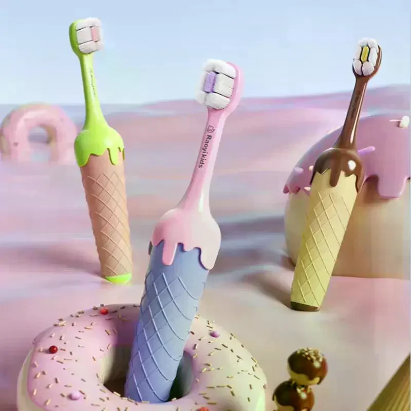 Plastic 's Toothbrush Lightweight Convenient Soft Bristle Toothbrush Ice Cream Dental Oral Care Oral Cleaning Infant Portable