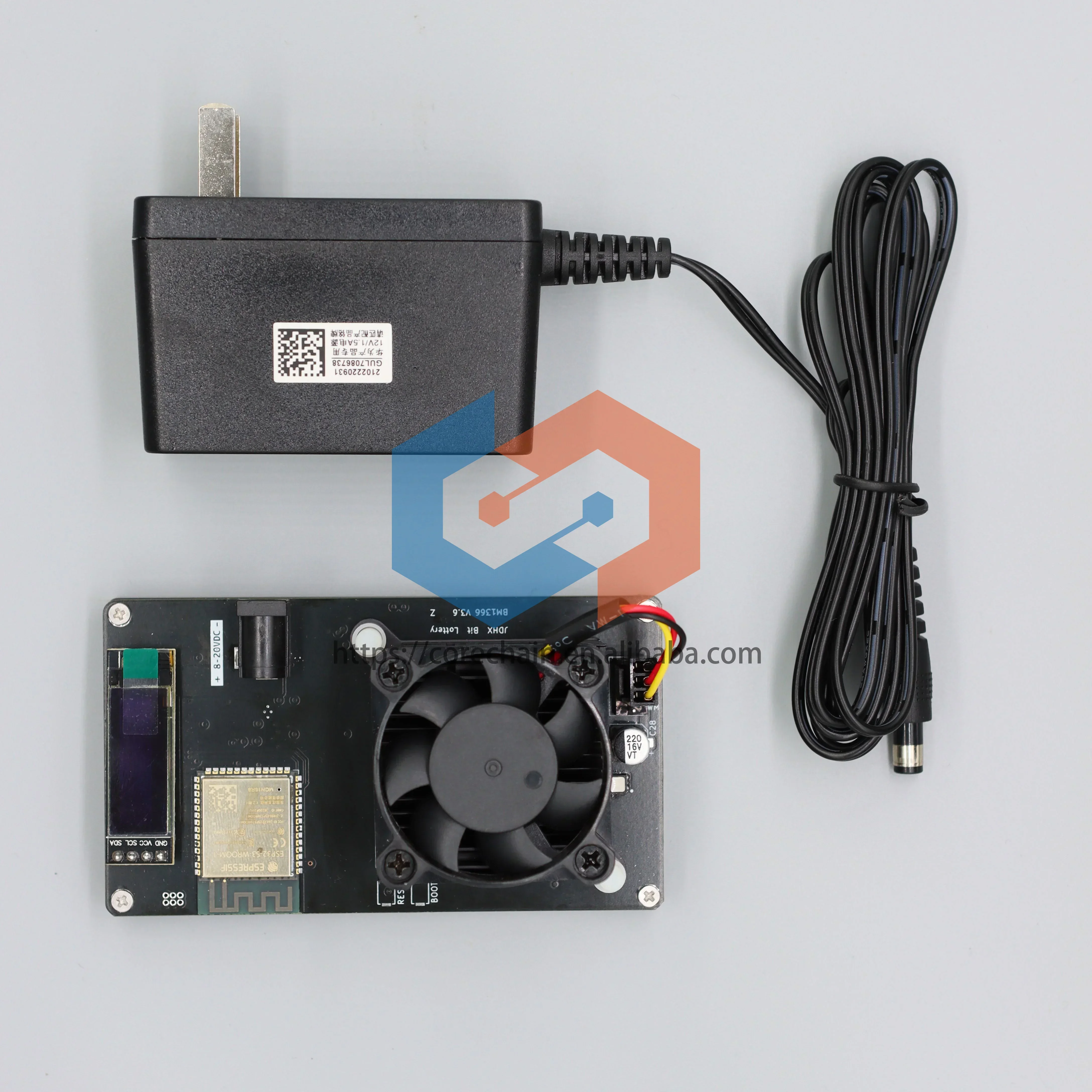 Kit fai da te transfrontaliero Bitaxe Ultra 500GH/S BM1366 Chip Asic Sha256 Mini server ASIC open source con alimentatore