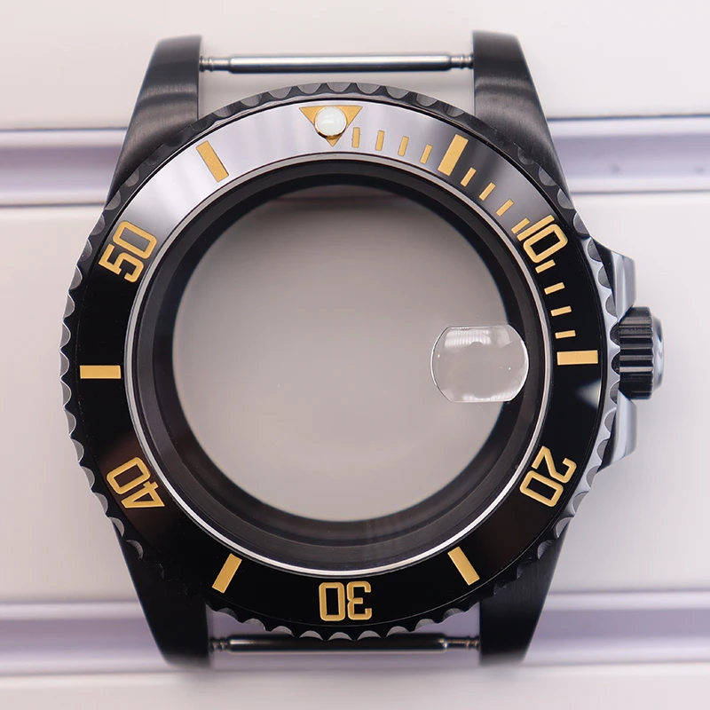 40mm Black PVD Watch Case For Submariner NH35 NH36 NH34 NH38 ETA 2824 PT5000 Miyota 8215 Movement Sapphire Glass 200M Waterproof - view 4
