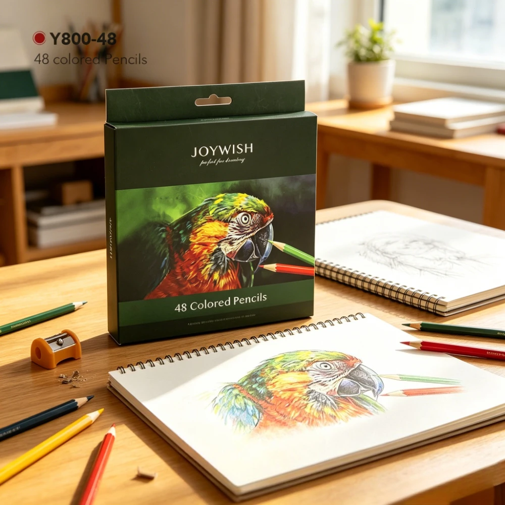 48/72 Farben Buntstift, ölige Farbstifte, Malstifte, Farbstift-Set, handbemalte Skizzenstifte, Schul- und Bürobedarf