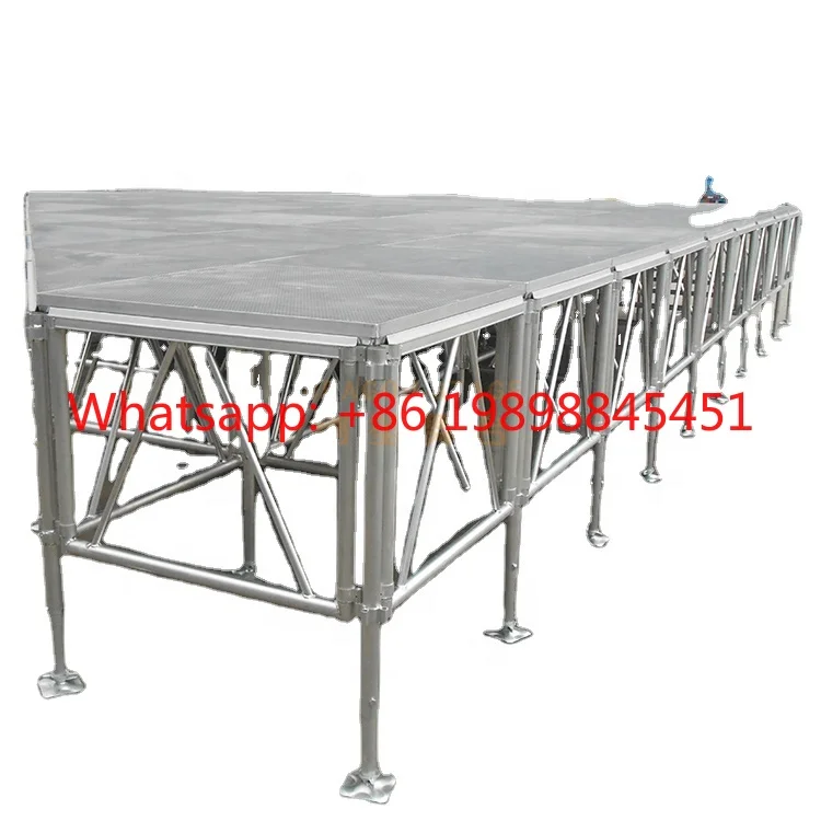 Dragonstage Portable Aluminum Stage Platform 750kg/sqm Adjustable Height Mobile Deck