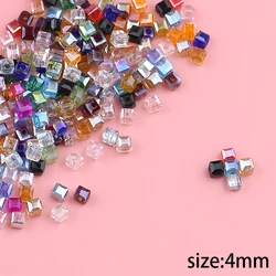 Exquisite Austrian color square crystal beads 4mm/100PCS crystal faceted bead jewelry DIY bracelet necklace accessories