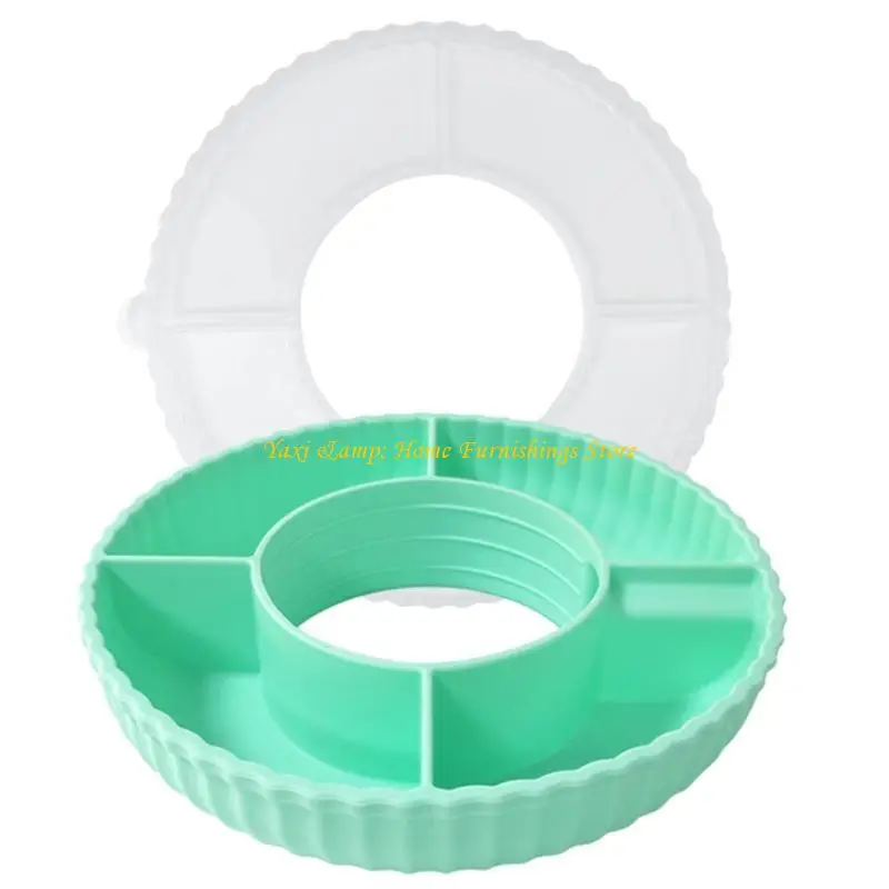 

W8EA Travel friendly Snacks Tray with 4 Compartments Divider Functional Plate for Cup