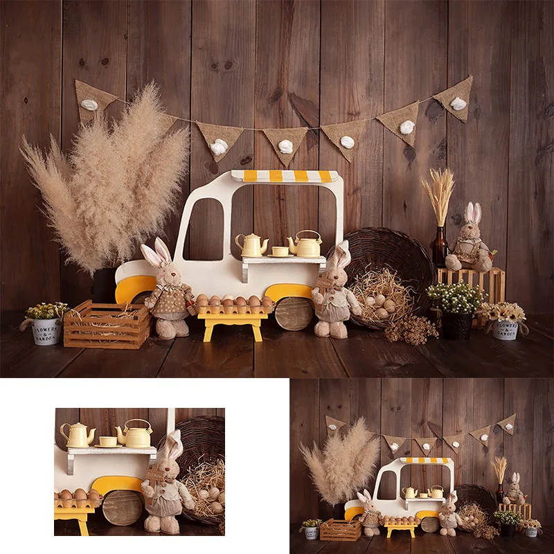 Avezano páscoa backdrops para fotografia primavera flores jardim coelho ovo barra recém-nascido aniversário retrato fundo decoração estúdio