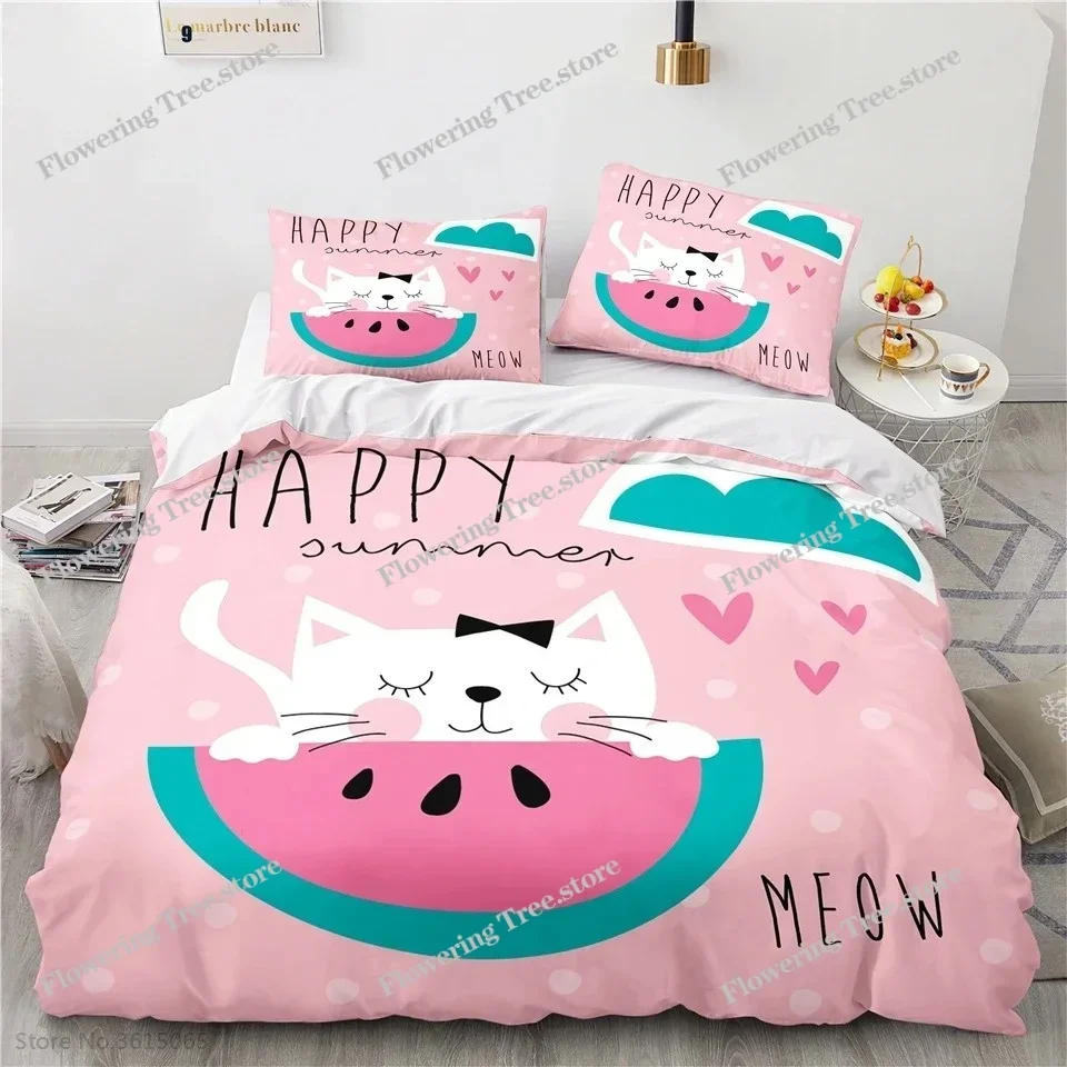Home Textile 3d Cartoon Cute Bunny Printed Bedding Set Duvet Cover with Pillowcase Single Twin Double Queen King Size Bed Linens