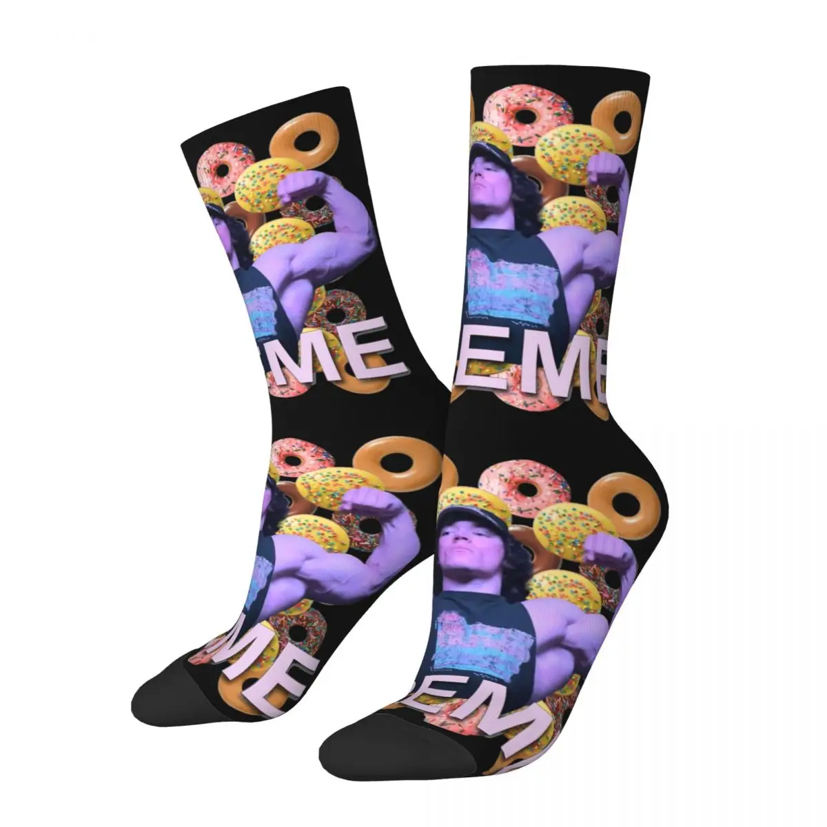 Harajuku Sam Sulek Krispy Kreme Rules Everything Around Me Basketball Socks Polyester Crew Socks for Women Men Non-slip