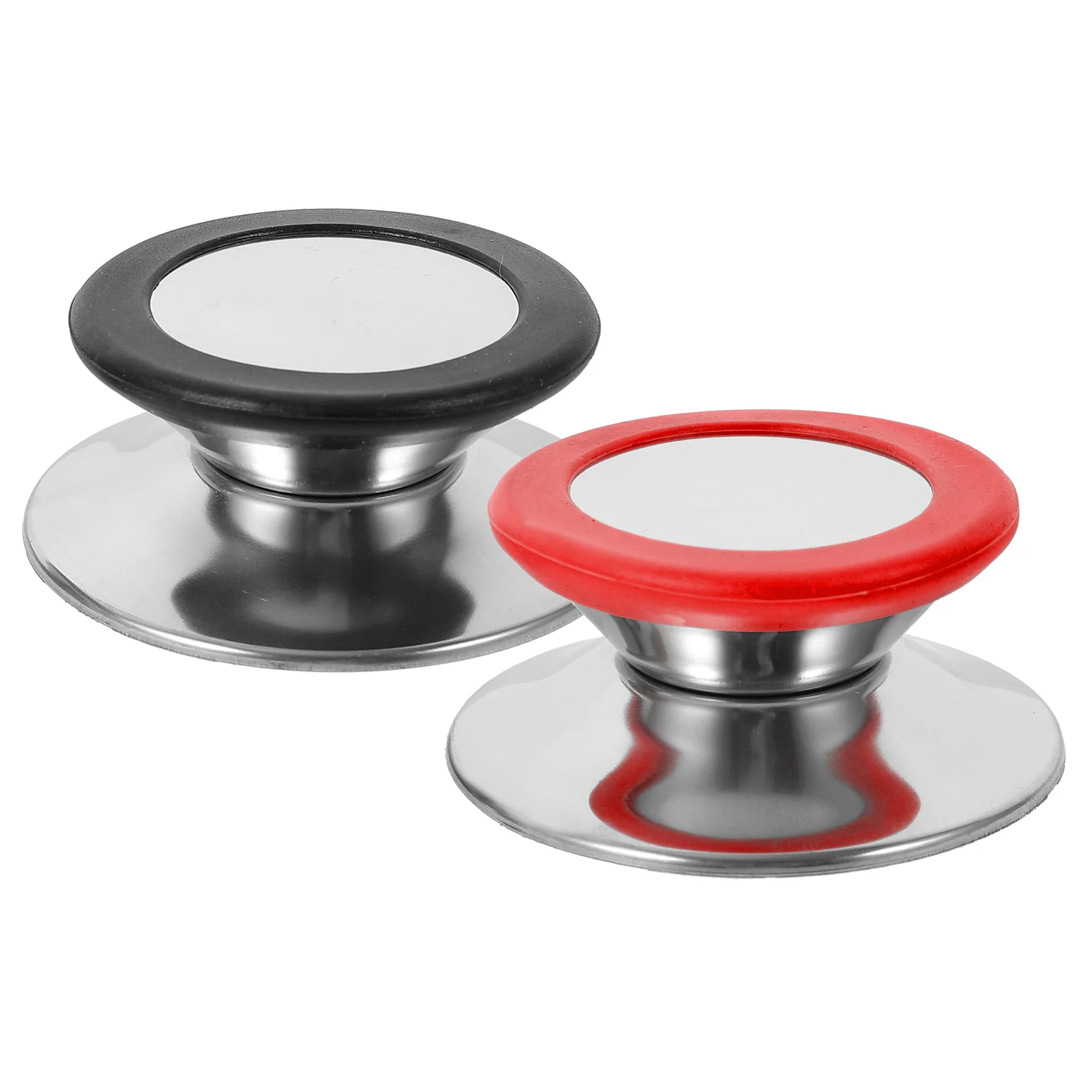 

2 Pcs Anti-scalding Bead Handles Small Pot Lid Wear-resistant Pan Knobs Household Metal Silica Gel