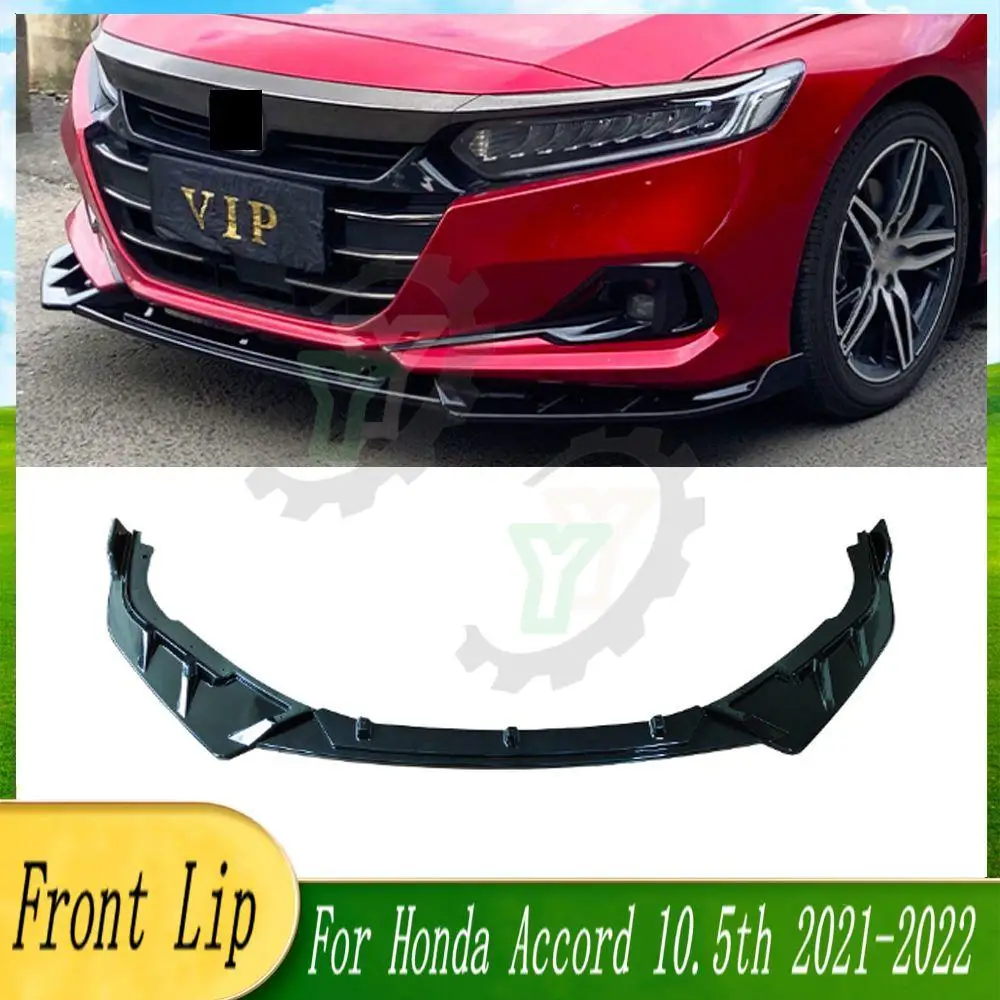 

3PCS Car Front Bumper Lip Spoiler Splitter Diffuser Detachable Body Kit Cover Guard For Honda Accord 10.5th Gen 2021 2022