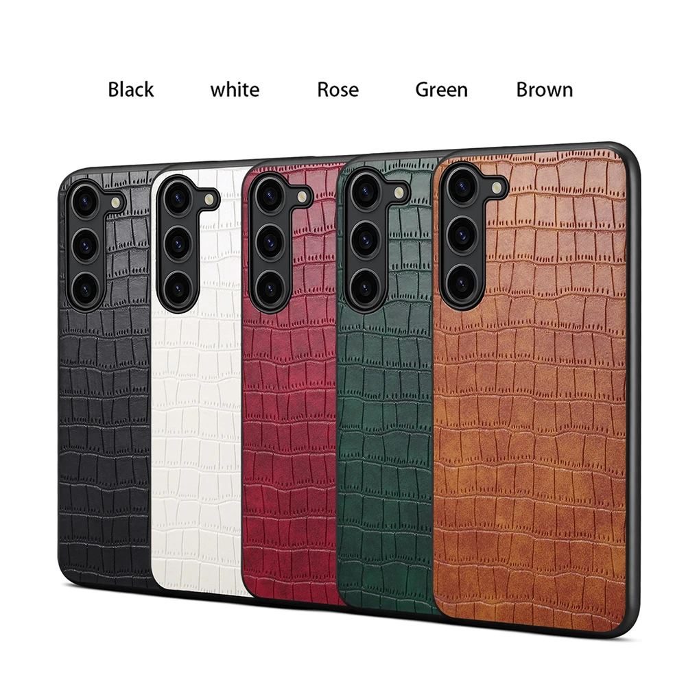 for Samsung Galaxy A55 A35 A34 A25 A15 A14 A05S A52 Phone Case 3D Plain Color Crocodile Leather Cover Soft Shell Antifall Fundas