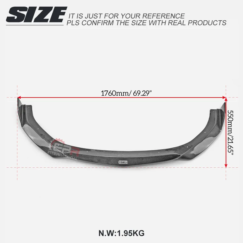Wisdom Workshop Compatible with Subaru New BRZ ZD8 Carbon Fiber Modification Parts TOMS Style Front Lip Small Su view 4