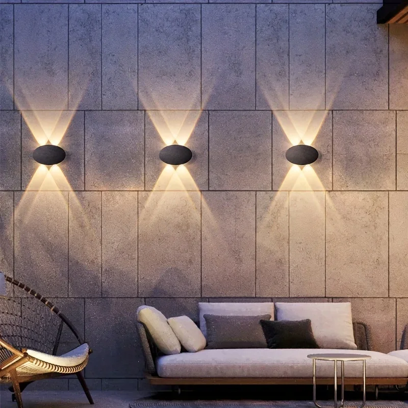 Modern Simple LED Outdoor Indoor Garden Wall Lamp 4W Oval Shape IP65 Waterproof Warm Light Voltage 85V-265V