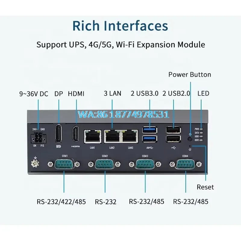 Wmwmnu for Industrial Mini PC Windows 11 with 4G 5G WiFi Module High Performance Compact Fanless Energy System in Stock