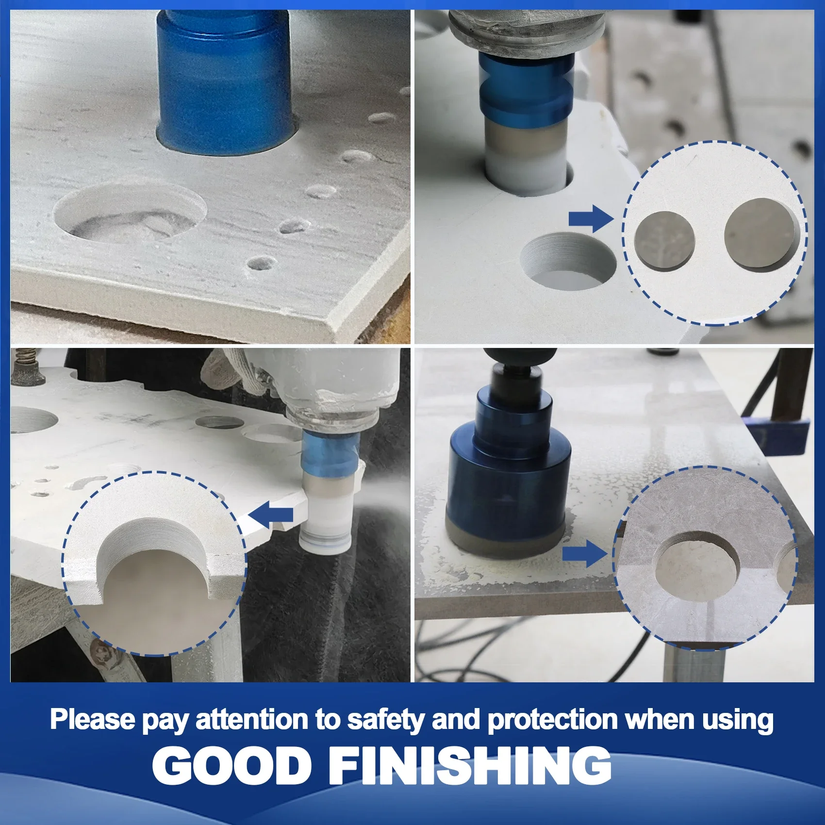 

BRSCHNITT Diamond Drilling Bits Kit Tile Cutter for Drilling Ceramic Marble Granite 10Pcs M14 Thread Hole Saw Drill Core Bit