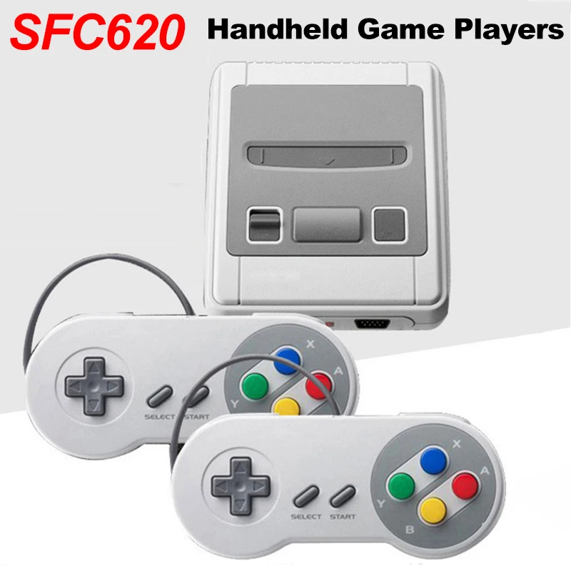 

SFC620 Handheld Game Players Built-in 620 Classic Games w/ 2 Gaming Controllers 8-bit Video SUPER MINISNES Retro TV Game Console