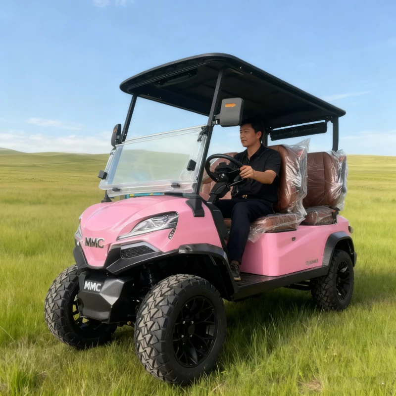 عربة جولف بمقعد 4WD 6/8 بقدرة مخصصة بشكل احترافي، عربة جولف كهربائية قوية ومضادة للانزلاق على الطرق الوعرة #4
