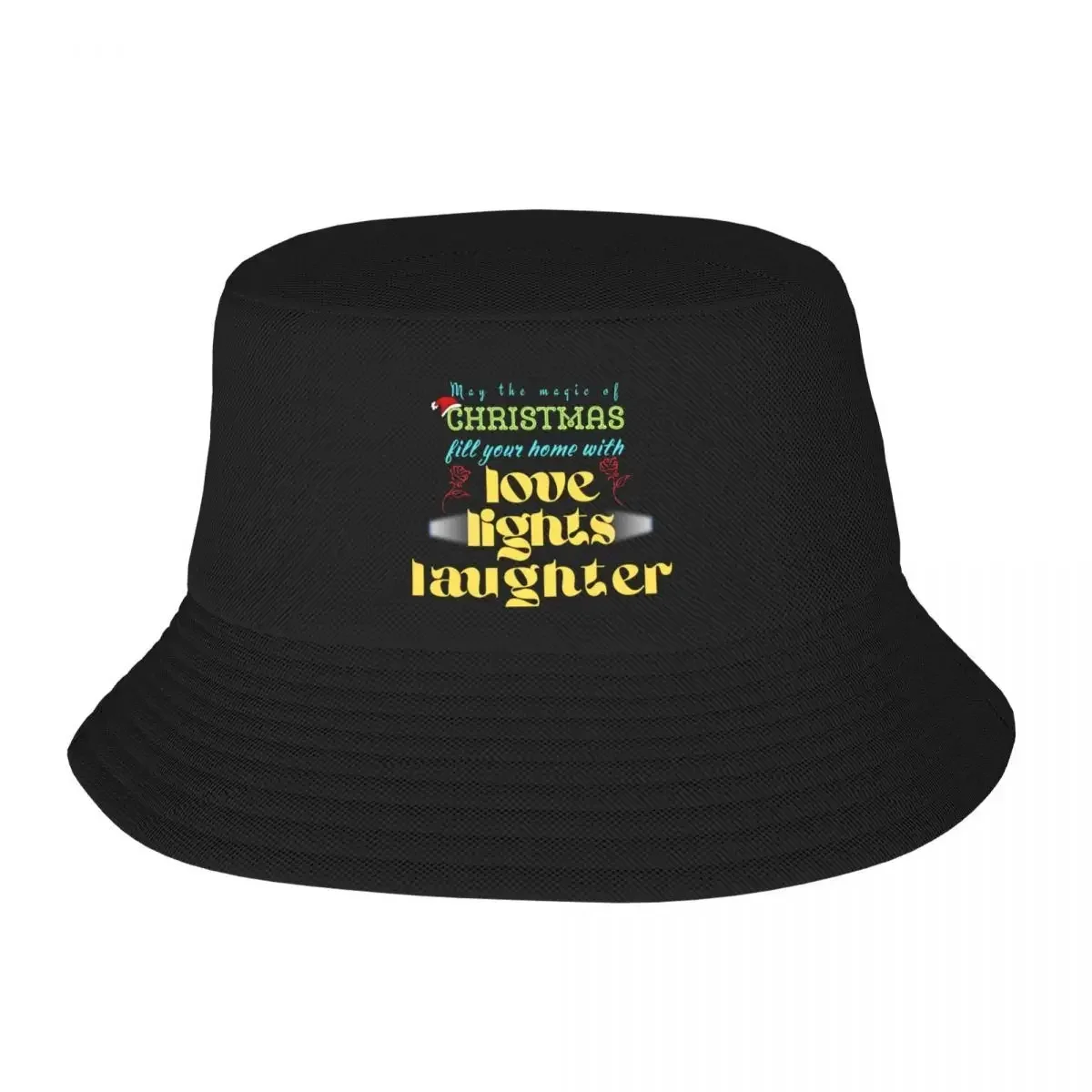 New Christmas - Love Light Laugh Bucket Hat Custom Cap Military Cap Man derby hat Trucker Hats Caps For Men Women's