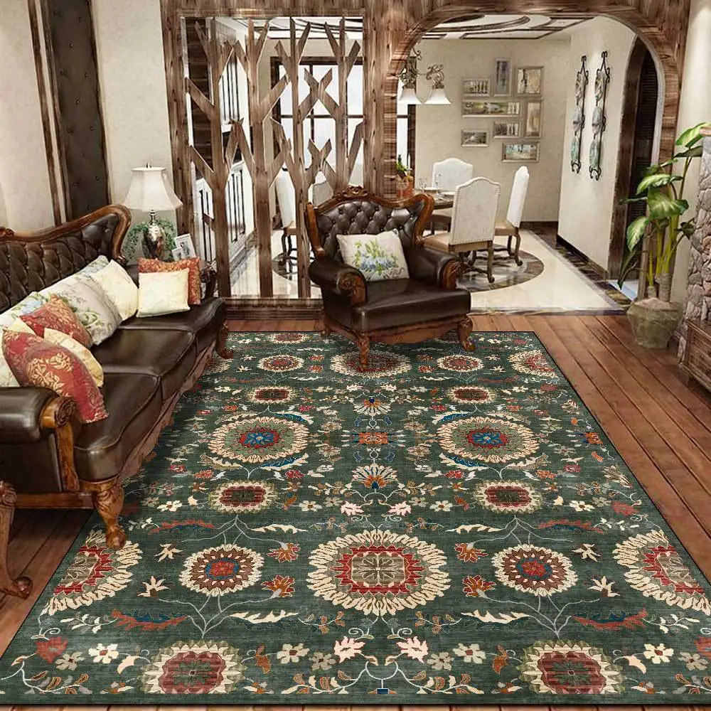 

Retro Bohemia Ethnic Style Hallway Corridor Area Rug Soft Carpets For Home Living Room Bedroom Anti-skid Kitchen Mat Persian Rug