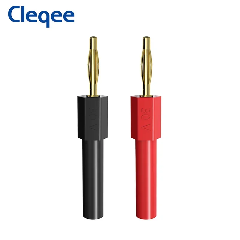 Cleqee P7020 10PCS 2mm Gold-plated Copper Banana Plug with 4mm Socket Connectors 30V For Speaker Test Probes Converter