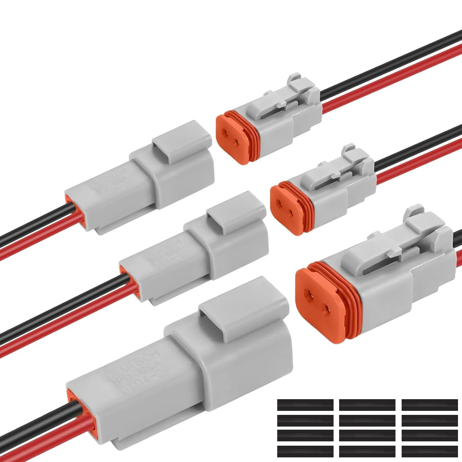 Deutsch DT12 Pin 14 AWG Waterproof Connector2Pairs12WireAutomotive Electrical ConnectorsMale & Female Plug for TruckBoatCarLED