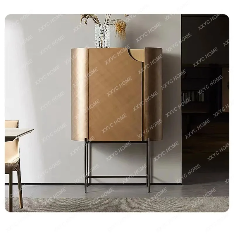 HH light luxury living room tall TV cabinet luxury metallic paint designer high-end villa locker