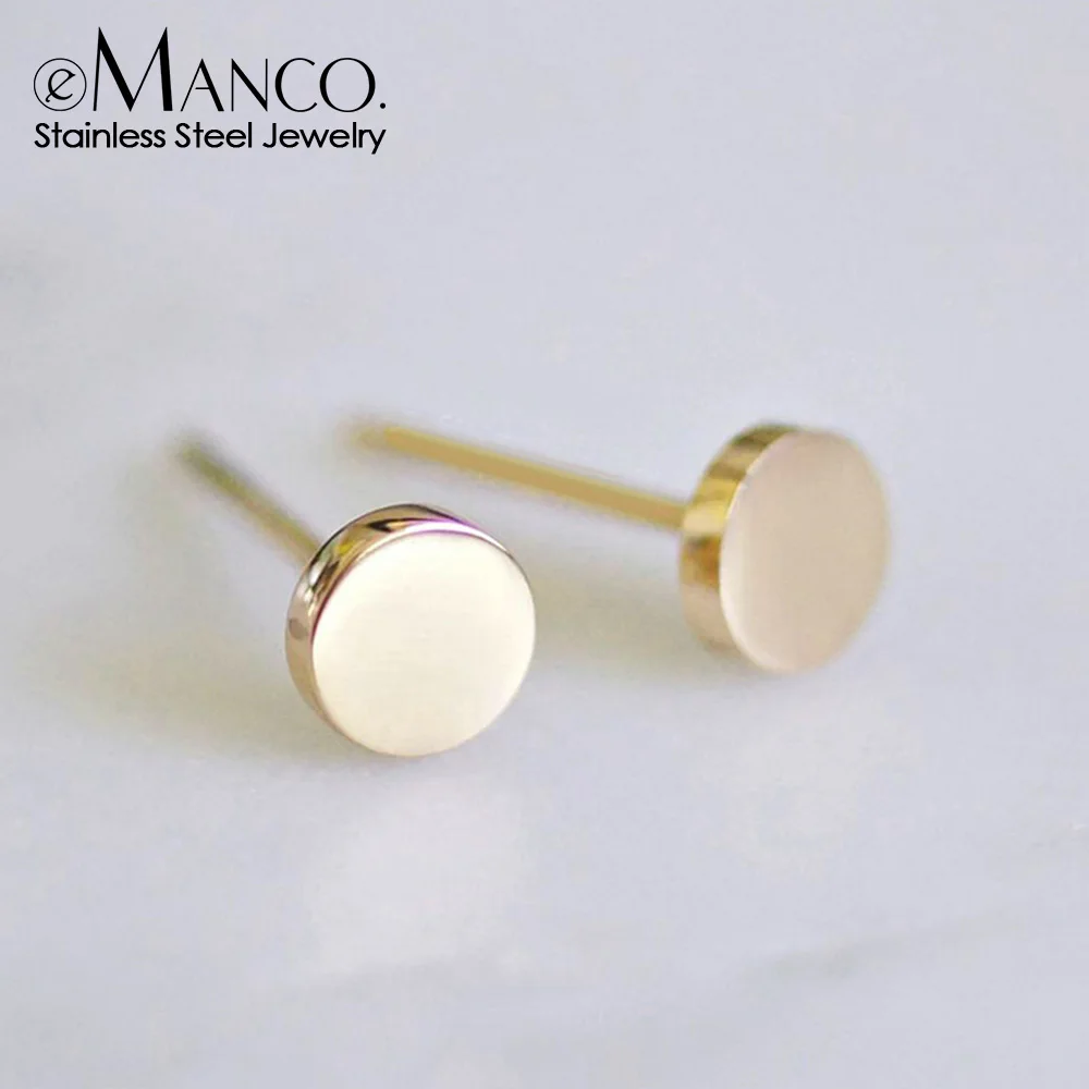 eManco Girls Stainless Steel Stud Earrings for Women Office Small Earring Studs Minimalist Jewelry  Wholesale