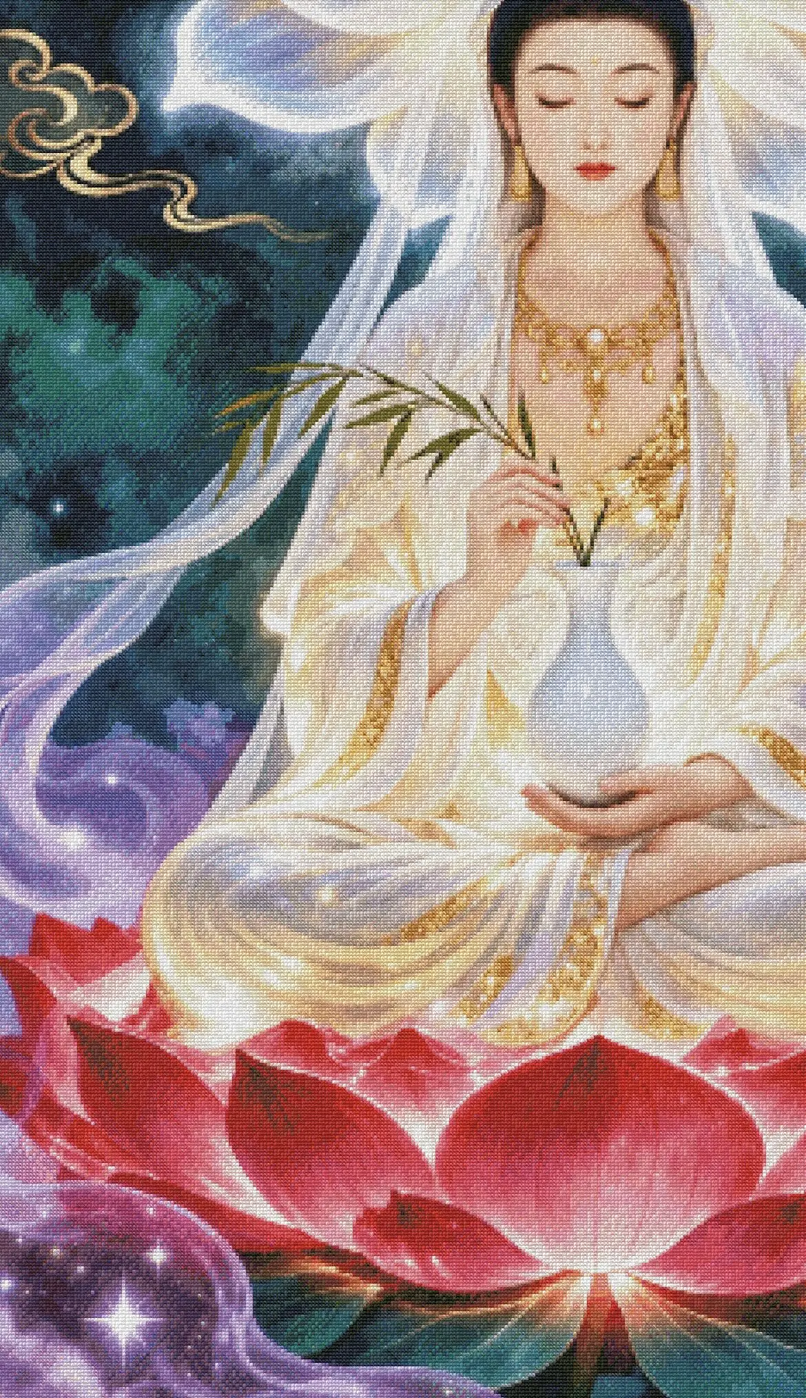 [ZZ9503-Bodhisattva Avalokites - Cross Stitch Stamped Kits Beginners reseña y precio