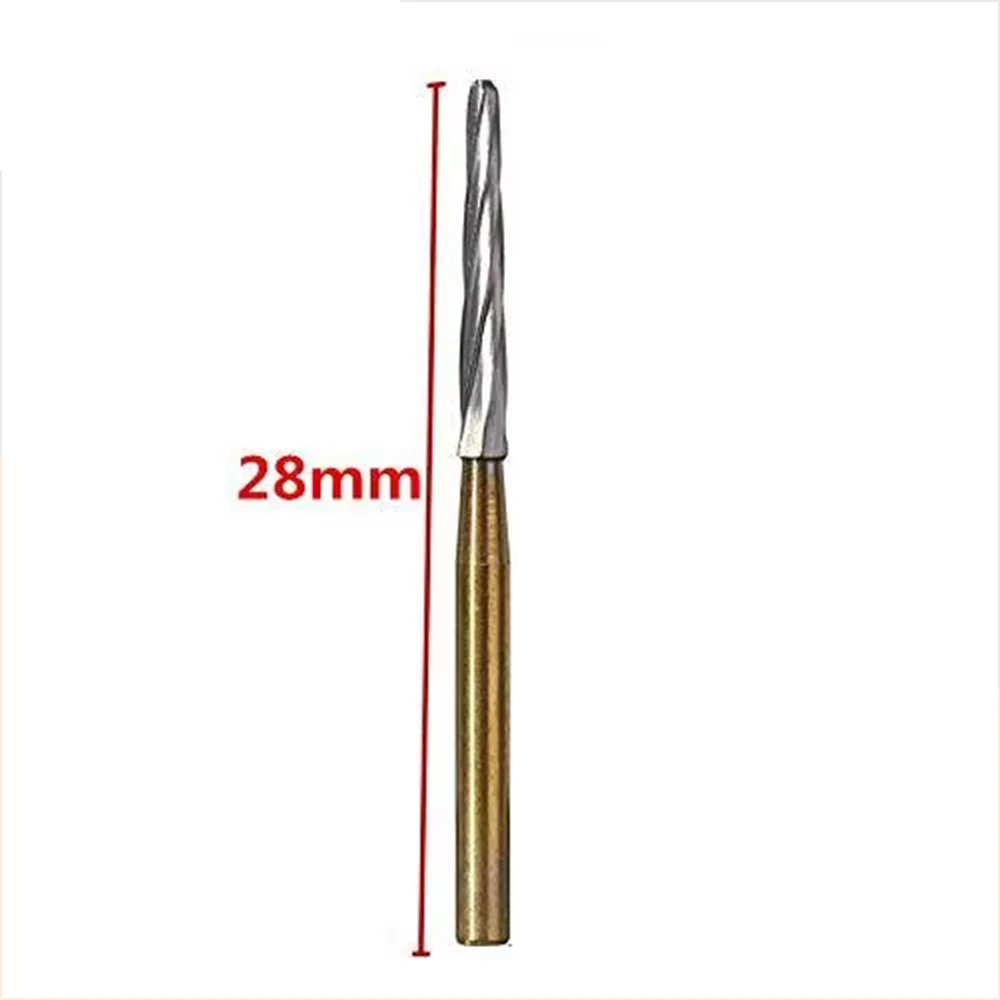 Broca dentária de carboneto de tungstênio, brocas de aço de tungstênio para peça de mão de alta velocidade fg 25/28mmfree com 10 peças