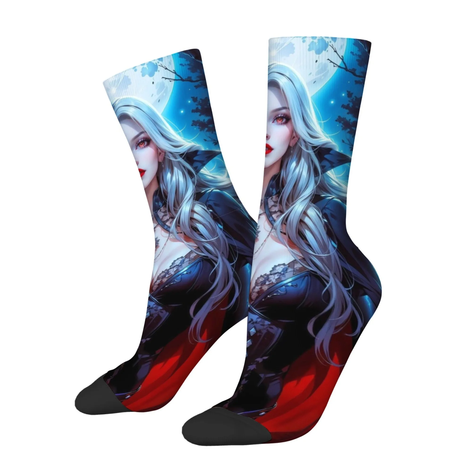 Anime Sexy Vampire Men's Socks Harajuku Retro Style Street Hip-Hop Funny Socks Gothic Art Casual Fashion Socks Crazy Party Gift