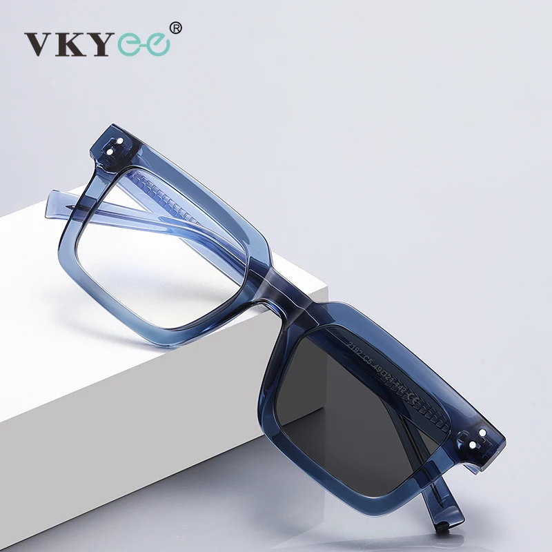 VKYEE Classic Minimalist Design Geometric Square Eyewear Customizable Prescription Photochromic Anti-Blue Light Glasses PFD2192