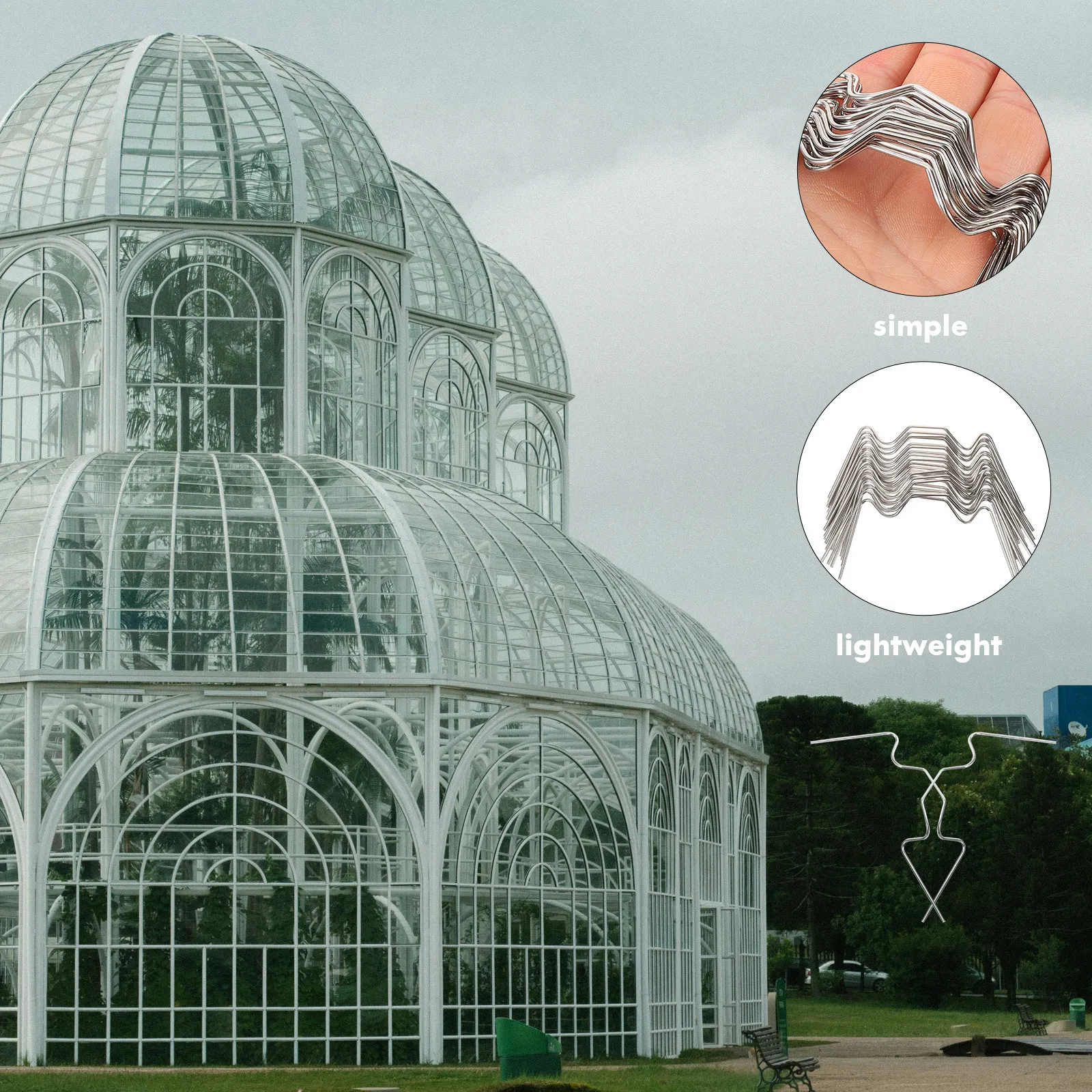 

100Pcs W Type Greenhouse Glass Fixing Clips Durable Rust Resistant Easy to Operate Clips Greenhouse Accessories