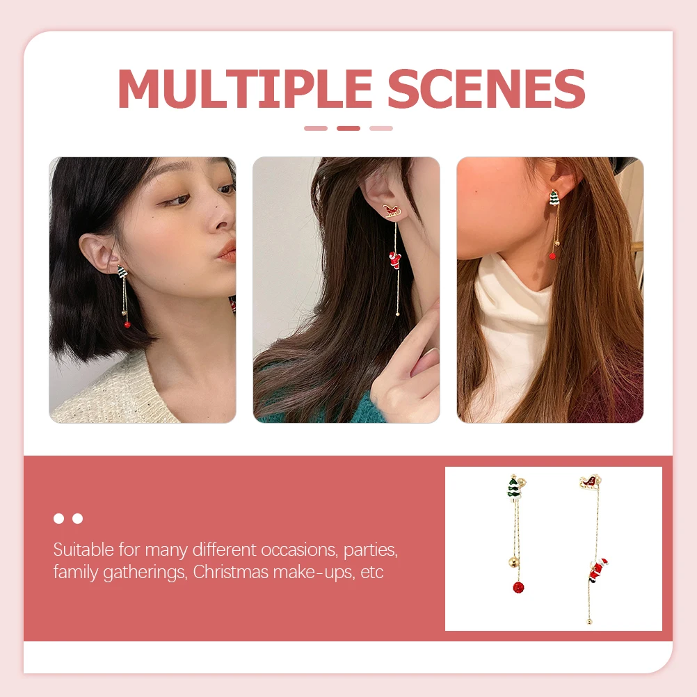 1 زوج عيد الميلاد أقراط للنساء استرخى شرابة سانتا موضوع الأزياء والمجوهرات عطلة حزب الأذن الملحقات