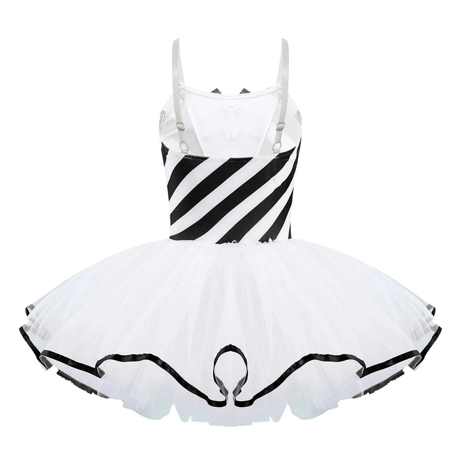 Vestito da balletto per bambini Tutu elegante Costume da ballo per bambini Pattinaggio di figura Dancewear senza maniche con costume cosplay natalizio Bowknot