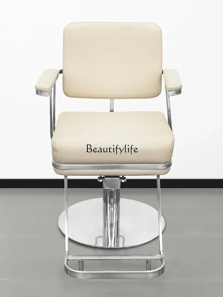 Fashion Simple and High-End Hair Salon Hair Cutting and Perming Barber Shop Chair Lifting Rotating with Thick Pump