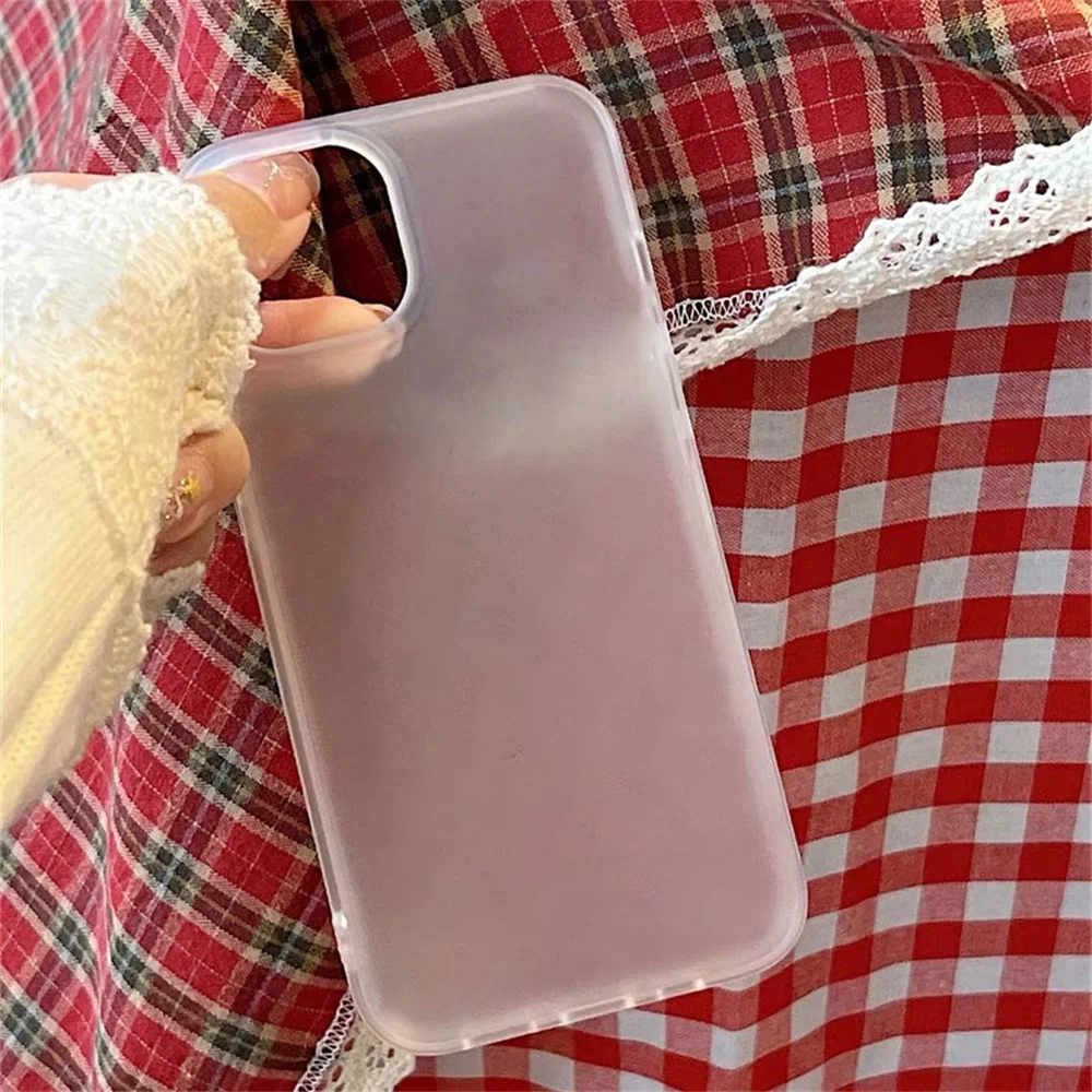 Capa transparente fosca para iphone 13, capa traseira de silicone ultrafina e macia para iphone 16 15 14 11 12 pro max 15 16 plus 13 12 mini