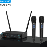 GLXD-2 Professional Wireless Microphone System Dual Channel UHF Fixed Frequency Cordless Handheld Dynamic Mic For Karaoke Party