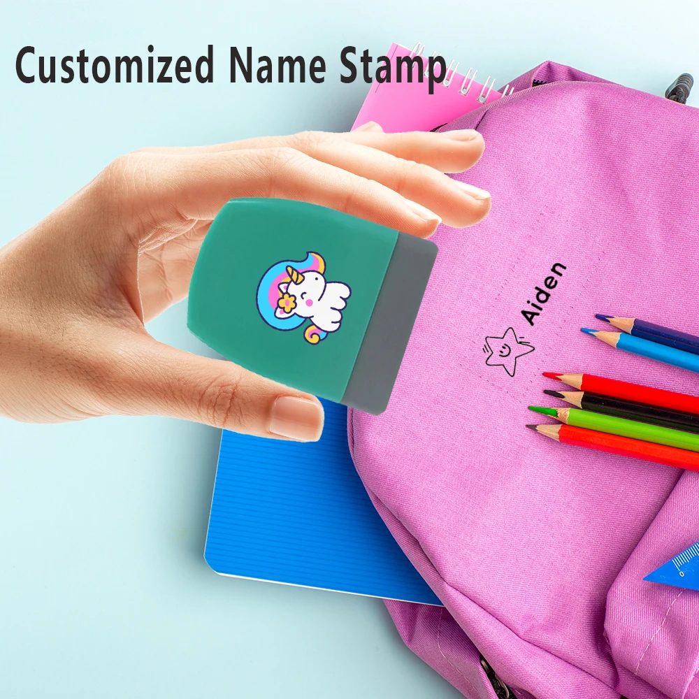Cute Rainbow Unicorn Crystal Sticker Style    Customized Name Seal WashableBe Used As Gifts for Family, Friends