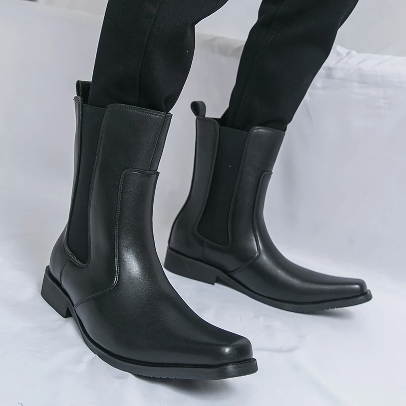 أحذية رجالية كاجوال على طراز الأعمال الكلاسيكي فستان الحفلات 38-46 للخريف والشتاء أحذية جلدية عالية الجودة جديدة مقاس كبير #5