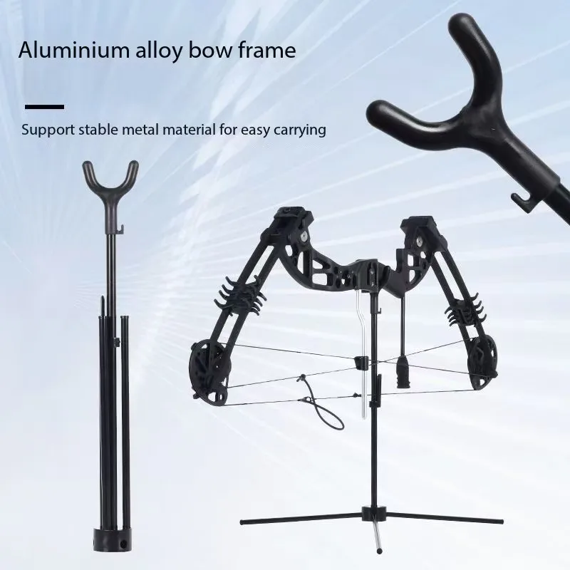 Aluminum Alloy Bow Stand Bow Stand Reverse Curved Czochralski Traditional Athletic Black Metal Stand Triangle Bow Support Stand