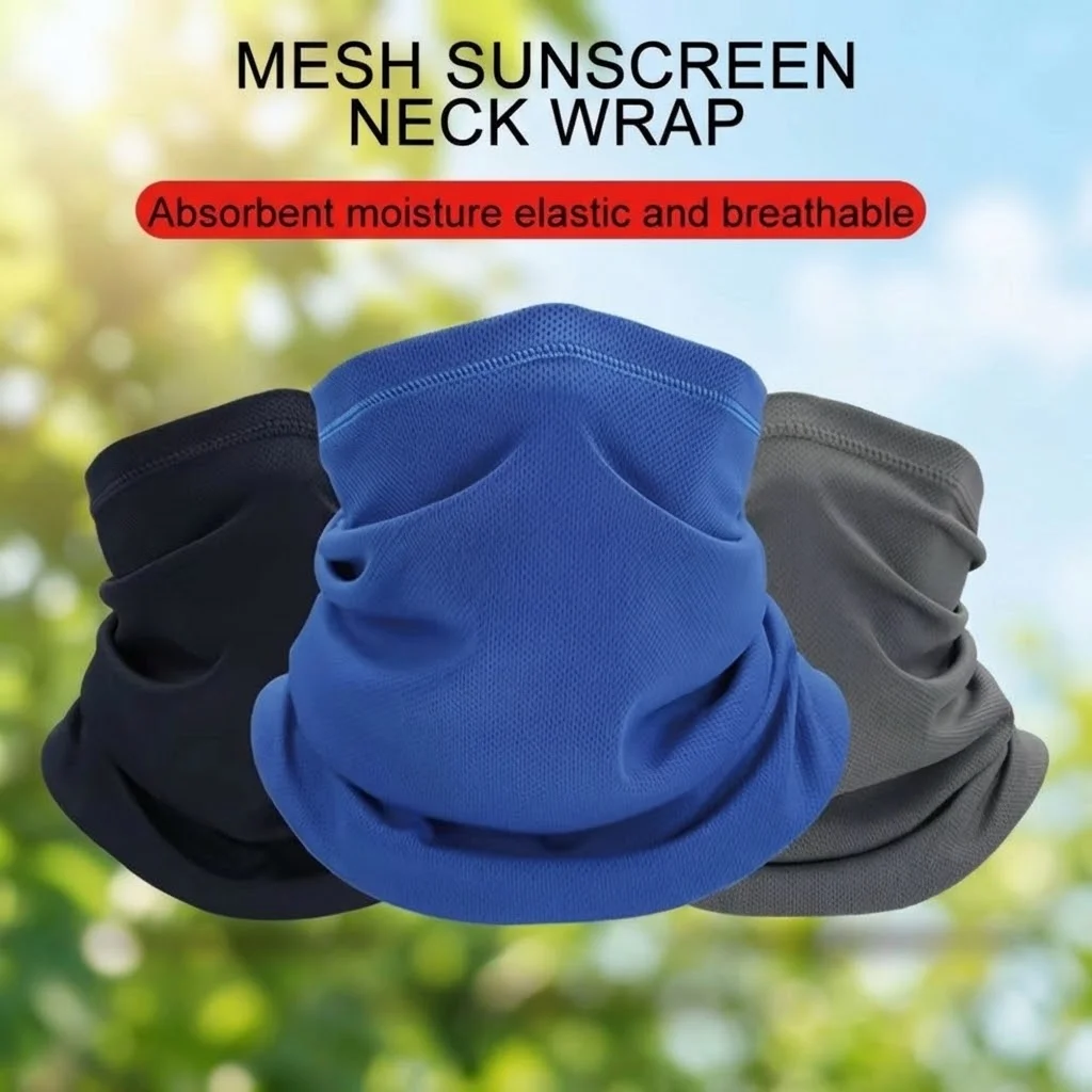 Multifunctional Sunscreen Neck Gaiter Ice Feeling Elastic Tube Scarf Breathable Quick-drying Half Face Mask for Outdoor Sport