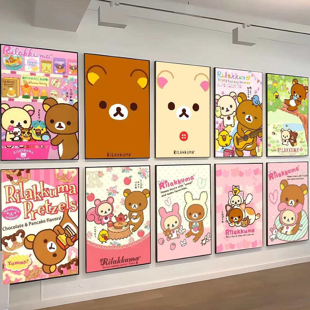 Affiche de dessin animé japonais Rilakkuma, mignon, décor artistique pour