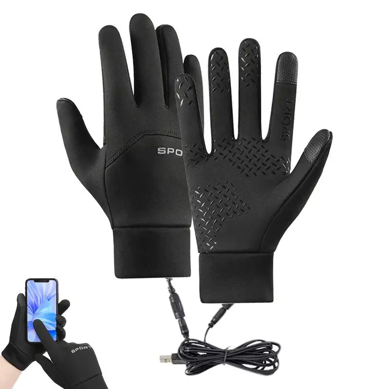 Heated Gloves Eletric Thermal Heat Gloves Winter Warm Skiing Snowboarding Hunting Fishing Waterproof Heated Touchscreen Gloves