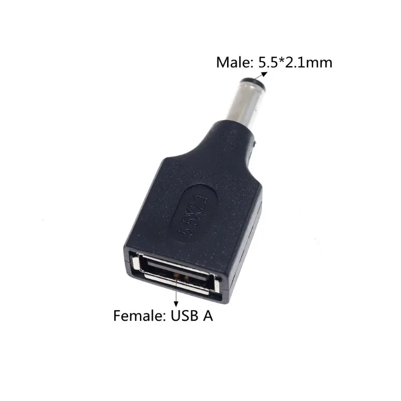 DC Female To USB 2.0 Type A Male Plug DC Jack Socket Connector 5V Power Plugs Adapter 5.5*2.1mm Charging Converter Laptop PC DIY image 5